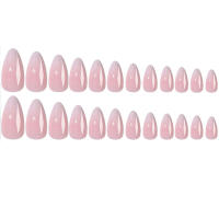 24pcs Uñas Postizas De Alerón Algodón En Gradiente Blanco Con Archivo De Uñas Y Pegamento Kit De 1pc Para Unidades - details 1