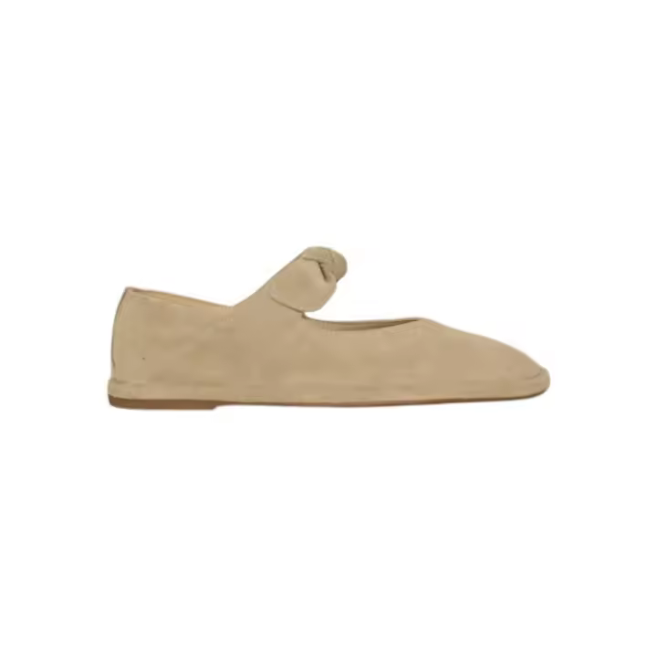 bailarina piel velour piso cosido con nudo empeine - 1