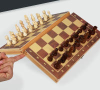 Ajedrez Magnético Clásico Con Tablero Plegable Para Niños Y Adultos Madera Juego De Tablero Regalo Para Navidad Cumpleaños Año Nuevo - details 3