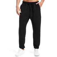 Pantalones casuales de primavera y otoño para hombre, con diseño de gofres, a cuadros, deportivos, de moda para exteriores. - details 2