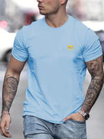 Camiseta De Algodón 100% Para Hombre Verano Estampado De Corona KING Cuello Redondo Manga Corta Casual Cómoda Transpirable - details 6