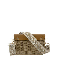 MODELISA Bolso Bandolera Rafia Con Solapa Correa De Hombro Grométrico Playa Mujer - details 2