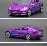 Modelo De Coche Tesla Modelo 3 a Escala 1:32 De Aleación Y Metal Con Sonido Y Luz Regalo Para Niños Colección E126 - details 9