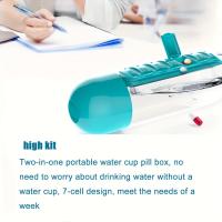 Botella De Agua Portátil Con Caja De Medicamentos Integrada Para Deporte Gimnasio Camping Y Viajes 501ml-600ml - details 4