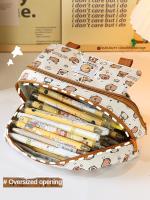 Estuche para bolígrafos con estampado de lechones, organizador de gran capacidad, bolsa de almacenamiento para suministros de papelería, bolsa organizadora - details 3