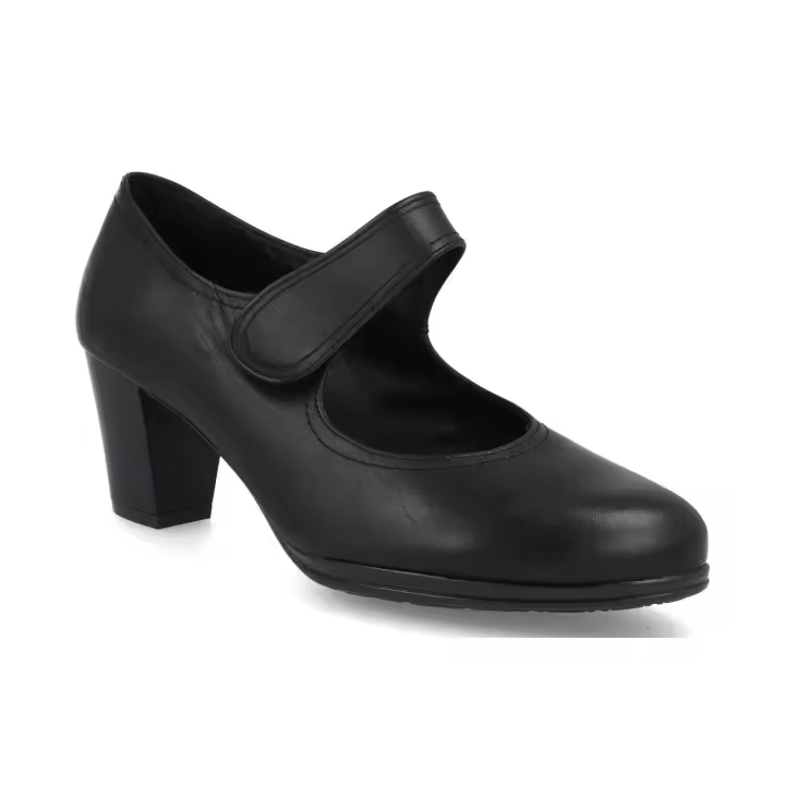 1045 - BDA ZAPATOS DE MUJER   COLORES : NEGRO  TALLAS: 35 AL 41  CORTE EXTERIOR: PIEL  FORRO INTERIOR: TEXTIL  PLANTILLA: PIEL  ALTURA TACÓN / CUÑA : 6,5 CM.  PISO : SINTÉTICO - 1