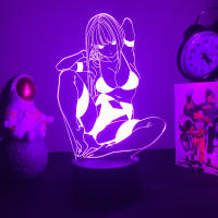 Lámpara De Mesa LED 3D Luz Nocturna Figura De Baño Con Ilusión De Zero Two Anime Darling in the Franxx 16 Colores Luz De Noche Para Dormitorio - details 0