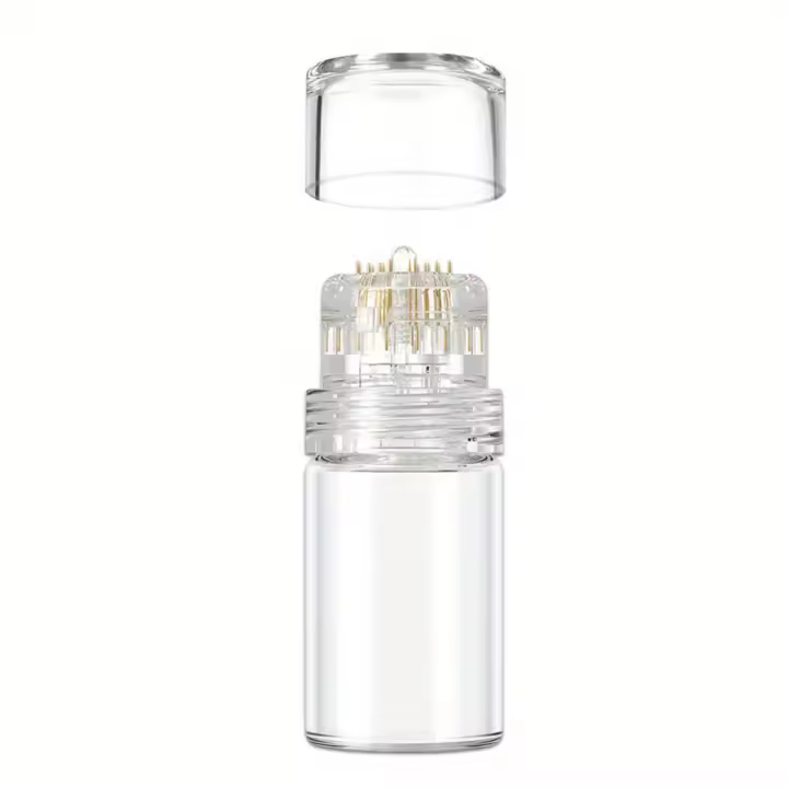 1pc Roller De Microneedles De Titanio Con 20 Agujas Para Boosting De Colágeno Uso Doméstico Color Beige Suave Sin Batería Requerida - 1