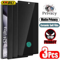 NNBILI 3Pcs Protector De Pantalla De Privacidad Cerámico Mate Para Samsung Galaxy S21 S22 S23 S24 Ultra Note 20 10 S9 S10 Anti-Spy Film Anti-Huellas Anti-Arrugas - details 0