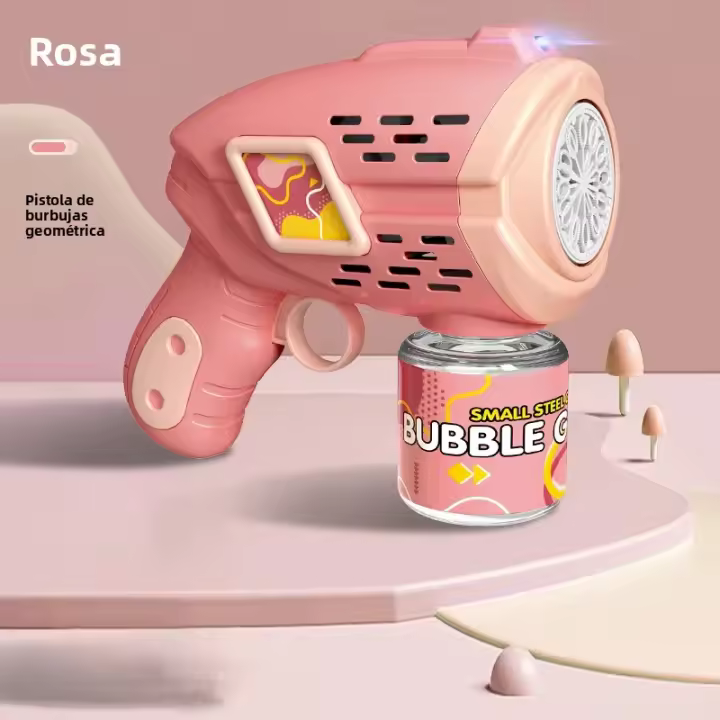 Pistola De Burbujas Automática Con Luz Para Niños 10 Orificios Juguete Para Fiestas De Playa Bodas Exterior Regalos Para Cumpleaños - 1