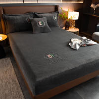 Sábana Elástica De Peluche Suave Protección De Matraces De Velours Sábana Plancha Estilo Sencillo Color Sólido 100% Poliéster - details 5