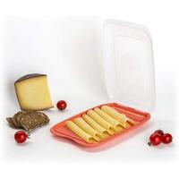 HOGUITA-Set de 5 Porta Embutidos con Tapa, Fiambreras Apilables para Conservación de Alimentos, Contenedores para Queso, Jamón, Salchichas, Reutilizables, Libre de BPA, Sistema Fresh, Colores Surtidos - details 2