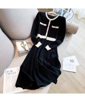 Vestido De Punto Largo Con Cuello Redondo Y Bolsillos Estilizado Alto A-line Para Mujer Vestido De Suéter De Otoño E Invierno Nuevo 2024 - details 8