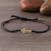 Pulsera De Acero Inoxidable Gótica Con Cruce Hollow Y Cordón Rojo Negro Para Mujer Pulsera De Moda Con Encanto Joyería Regalos - details 8