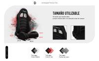 MODAUTO Asiento Deportivo Coche,Semibaquet Ajustable,de Tela,Adaptable para Coches,Ríeles incluidos,Conductor y Pasajero, para Coche y Simulador de Conducción, - details 0