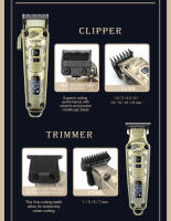 Cortadora De Pelo VGR Para Hombres Vintage Boutique Barber Serie Escultura De Cabello Para Peluquería Hogar Recargable Universal - details 1