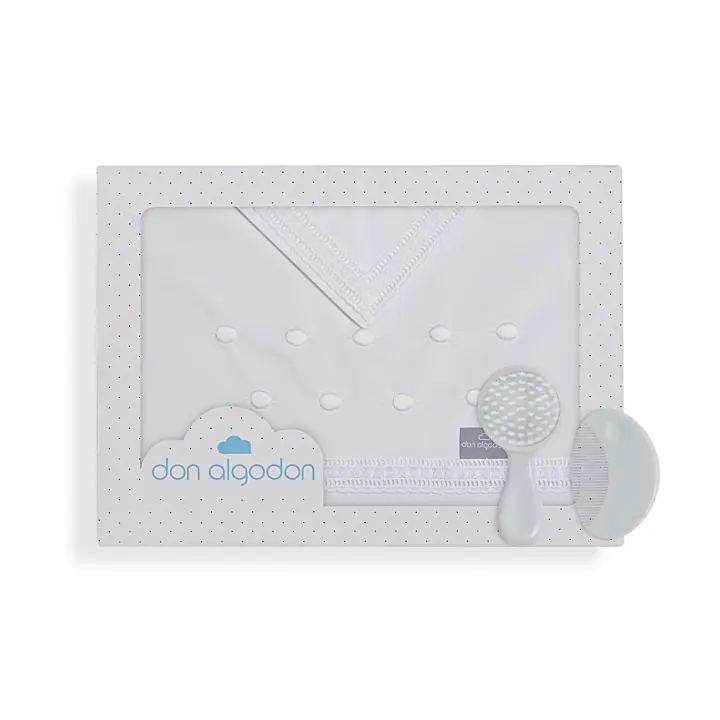 Conjunto 3Pcs Cama 60X120(Lençol152X102+Lençol B.120X60X12+Almofada60X30)-Algodão-Zoe-Branco B.Active - 1
