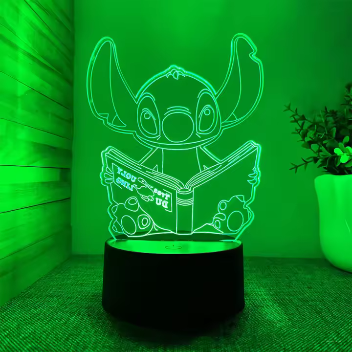 Lámpara De Noche Ilusión 3D Con Control Remoto Y Toque Inteligente Decoración De Habitación En Forma De Animal Regalo Para Cumpleaños San Valentín Y Navidad - 1