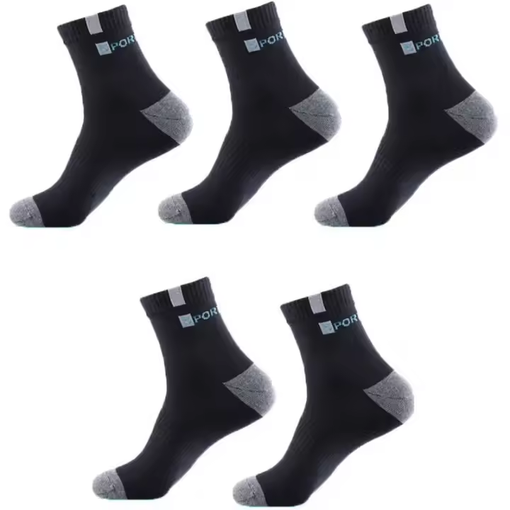 Calcetines De Bambú Transpirables Para Hombre 5 Pares Absorción De Sudor Desodorante No Slip Para Primavera Verano Y Otoño - 1