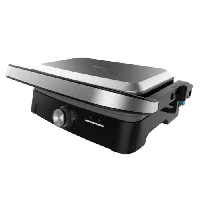 Cecotec Parrilla Eléctrica con Grill Rock'nGrill 1500 Full Open. 1500W, Apertura 180º, RockStone Antiadherente, Placa Flotante - 1