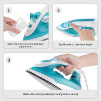 Plancha de vapor de cinco velocidades con vapor + pulverizador de agua + plancha de vapor de mano autolimpiable, máquina de planchado con certificación europea. - details 11
