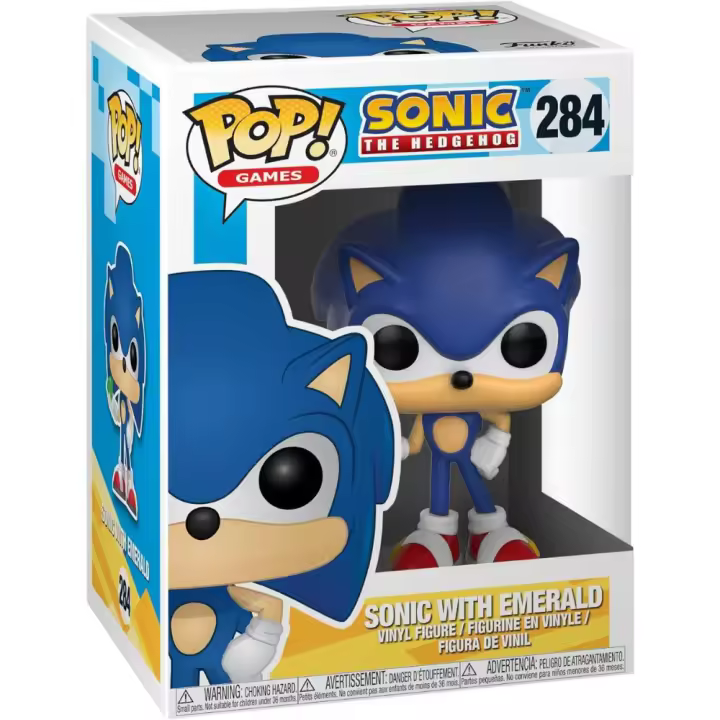 Funko Pop Sonic con esmeralda (284) figura vinilo 9,5 centímetros - 1