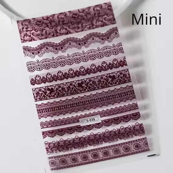 Hoja De Tela De Encaje Kawaii 5D Para Arte De Uñas Estilo Japonés Rosa Blanca Accesorios De Manicura DIY Decoraciones Para Uñas - 1
