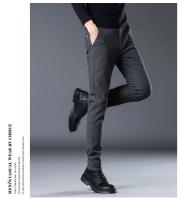 Pantalones Casuales Para Hombre Invierno Terciopelo Grueso Cálido Ajustados Estilo Recto Elásticos Pantalones Largos Para Jóvenes - details 8