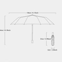 Paraguas Automático Completo 24 Huesos Protección UV Sombrilla Plegable En Tres Etapas Con Película Negro Para Protección Solar Y Lluvia Tamaño Único Negro - details 5