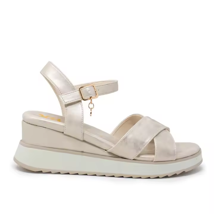 Sandalias plataforma mujer XTI BASIC 142868 SANDALIA CUÑA PALA TIRAS CRUZADAS ORO 32302 24V - 1