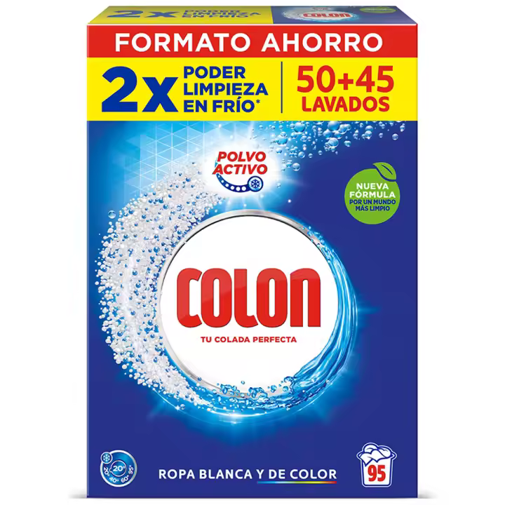 Detergente en Polvo Colon 50+45 Dosis - Quitamanchas y Luminosidad - 1