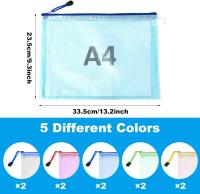 10 Uds. Bolsas para Documentos A4 de 5 Colores, Bolsas para Documentos, sobre de plástico con Cremallera A4 para Documentos - details 0