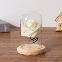 Estuche De Exhibición De Vidrio Con Base De Madera Jarrón De Terrario Cubierta De Acrílico Para Flores Inmortales Estilo Pastoral - details 6