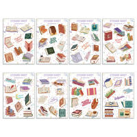 8PCS Pegatinas Creativas De Libros Retro Para Teléfono Móvil Y Computadora Resistentes Al Agua Estilo DIY Notebook - details 4