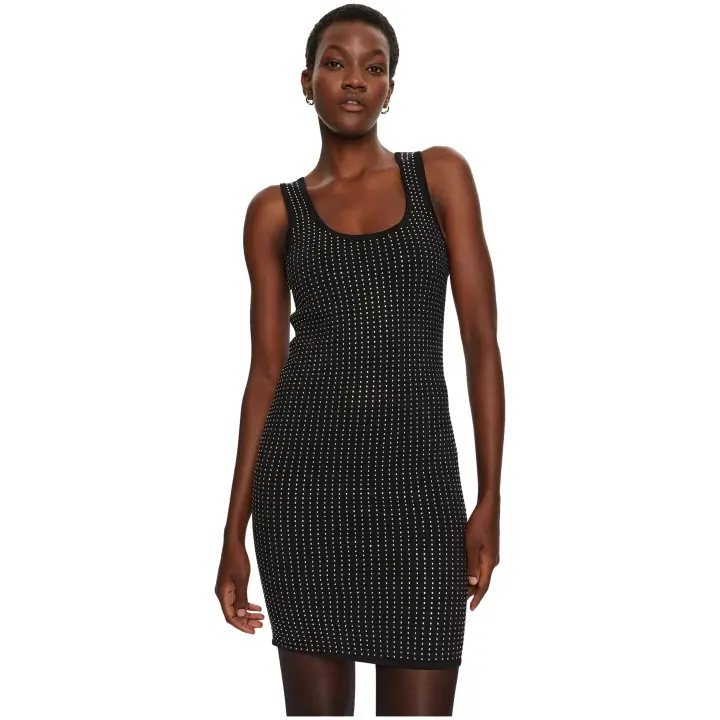 MICHAEL KORS - Vestido de Tirantes de Punto Elástico con Tachuelas - 1