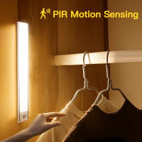Luz De Sensor De Movimiento LED Wireless Recargable Para Armario Escalera Iluminación De Cocina Tipo C Luz Noturna Para Gabinete - details 12