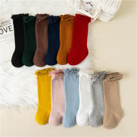 Calcetines Largos De Encaje Para Bebés Y Niñas Suaves Y Cómodos Para Todo El Año Calcetines De Algodón Con Volantes Para Niños Y Niñas De 0 a 5 Años - details 0