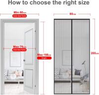 Mosquitera Puerta Magnetica Corredera Cortina Mosquitera Magnética para Puertas Cortina de Sala de Estar la Puerta del Balcón Puerta Corredera de Patio (Negro o blanco) - details 2