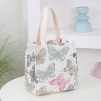 Nueva Bandolera De Lona Con Estampado Floral Bolsa De Almuerzo Portátil Con Varios Bolsillos Y Cierre De Cremallera Para El Día a Día - details 6
