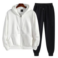 Conjunto De Ropa Deportiva Casual Para Hombres 2024 Con Sudadera De Cierre Y Pantalones Estilo Fitness Elasticidad Alta Prenda Interior Sólida De Primavera Otoño - details 2
