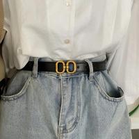 Cinturón De Cuero PU Para Mujer Con Hebilla De Metal Diseñador Adecuado Para Jeans Vestido Pantalones Estilo Casual - details 0