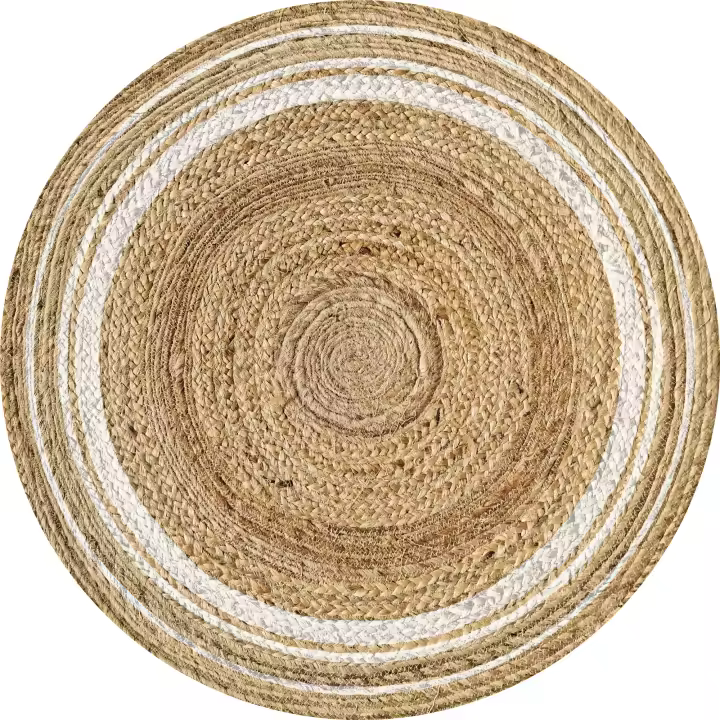 VINILIKO, Alfombra de vinilo, Carthago Redonda blanca, imitación textura natura - 1