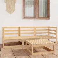 vidaXL Juego de salón de jardín 4 piezas madera maciza de pino - details 0