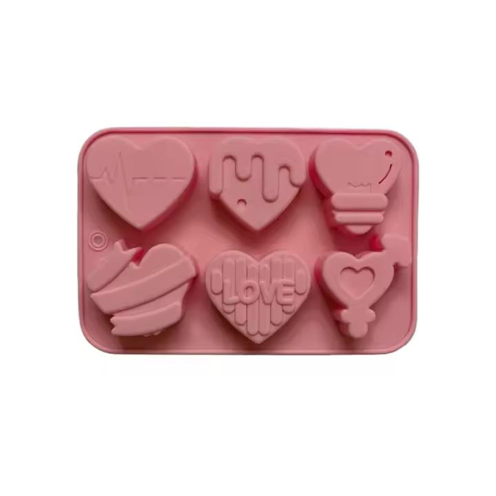 Molde De Silicona Para Chocolate Y Pasteles En Forma De Corazón Multicavity Regalo Para Hornear Y Hacer Candles Tamaño Pequeño - 1