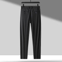 Pantalones Casuales De Seda Para Hombre Primavera/Verano Cintura Media Pierna Larga Y Recta Cómodos Y Transpirables Con Bolsillos - details 4