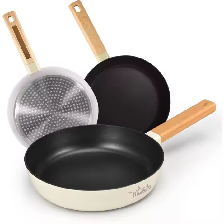 -Juego de 3 Sartenes de 20/24/28 cm, Aluminio Fundido con Revisión Antiadherente para Todo Tipo de Cocinas, Included Inducción, Sin PFOA, Mangos de Baquelita (Andes) - 1