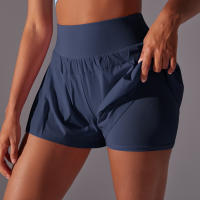 Shorts De Yoga Para Mujer Color Sólido Transpirables Secado Rápido Estilo Deportivo Para Verano Ciclismo Running Gimnasio - details 9