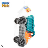 COLORBABY - Camión con juguetes para la playa, 40 cm, 9 piezas, moldes de arena, palas, cedazo, volquete, juegos arena, juego verano para bebés, +18 meses - details 6