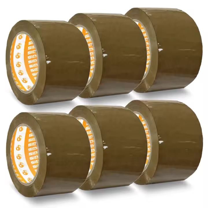 Cinta Embalar, Cinta Adhesiva Marrón, Precinto Embalar, Cinta de Embalar Cajas Mudanza y de Envío, Cinta Embalaje Marron Ancha 36 mm x 66 m - SIDI (6 uds) - 1