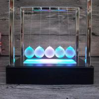 Cradle Light Balance Newton's Pendulum Juguete Científico De Mesa Con LED Metal Baloncesto Perpetuo Decoración Ejecutiva - details 3